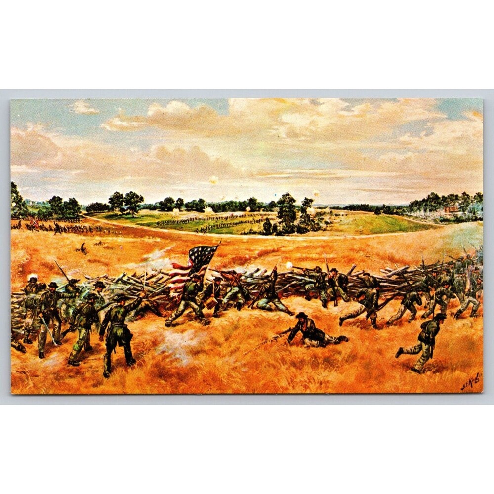 Civil War Postcard Kolb Farm Battle Painting Kennesaw Mountain Marietta Georgia